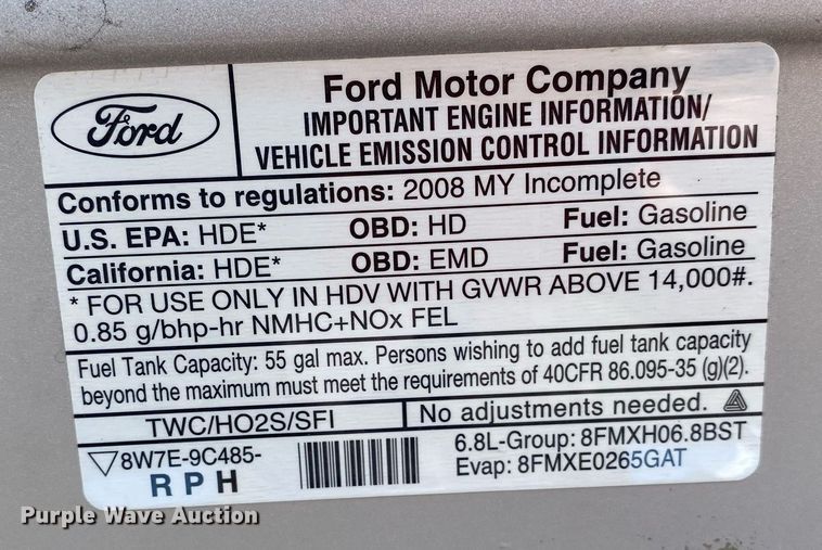 image for item KW9246 2008 Ford E450  shuttle bus