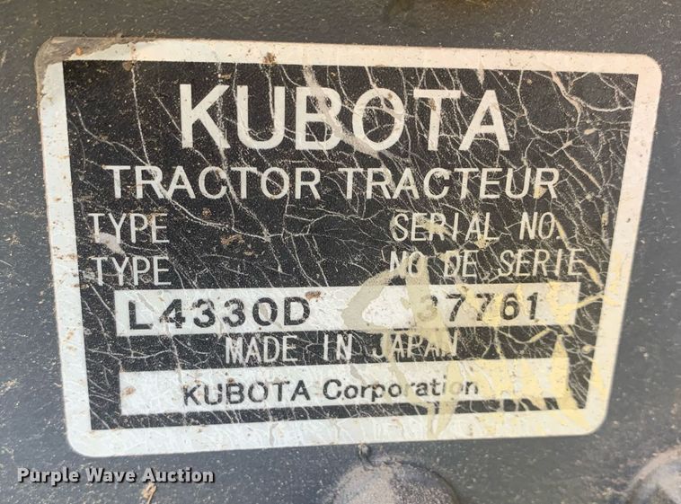 image for item LH9645 Kubota L4330 GST  MFWD tractor