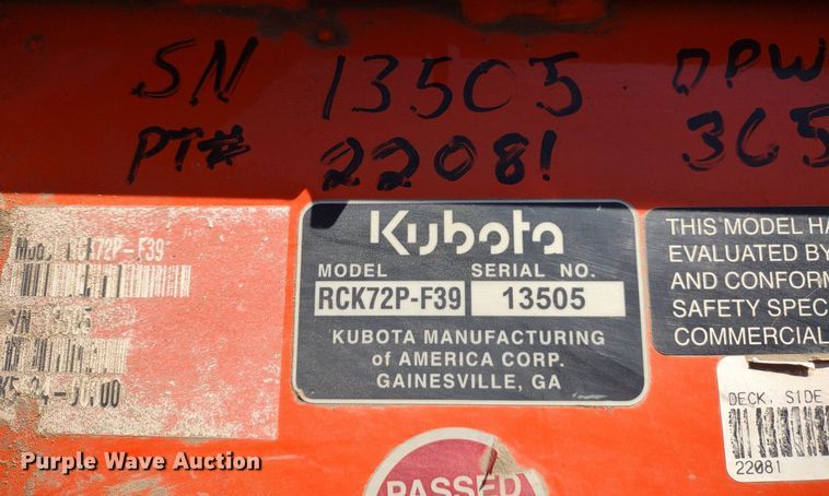 image for item LL9157 2020 Kubota F3990  lawn mower