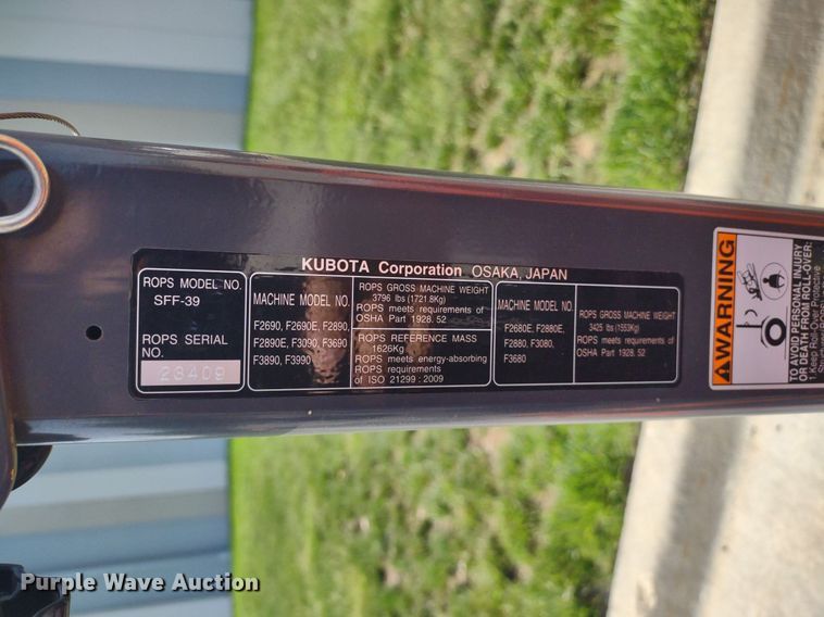 image for item LL9160 2019 Kubota F3990  lawn mower