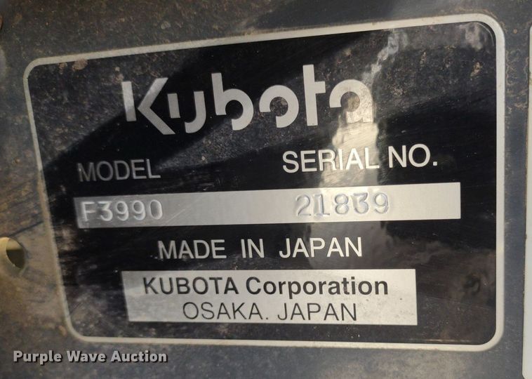 image for item LL9160 2019 Kubota F3990  lawn mower