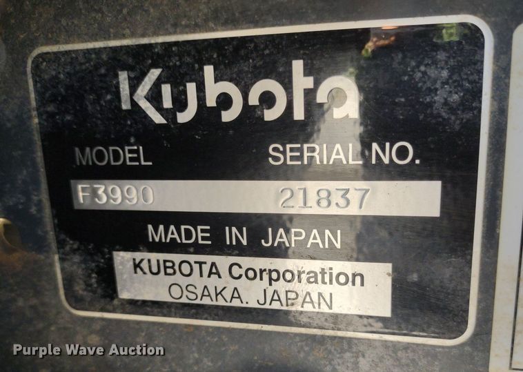 image for item LL9163 2019 Kubota F3990  lawn mower