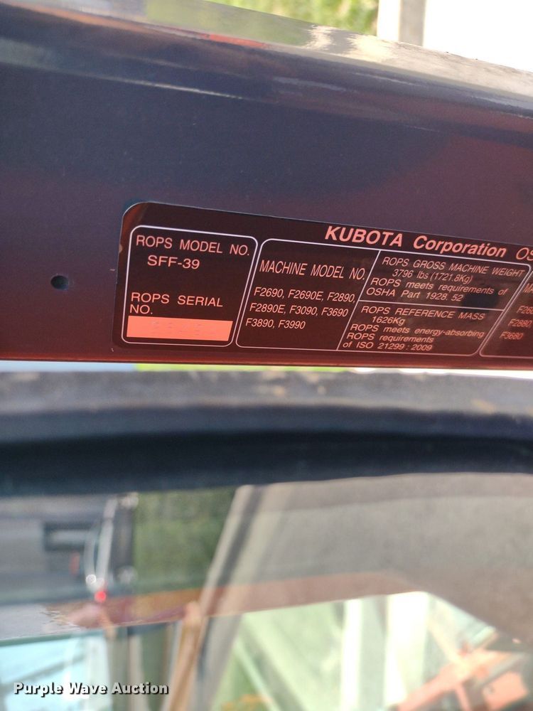 image for item LL9166 2020 Kubota F3990  lawn mower