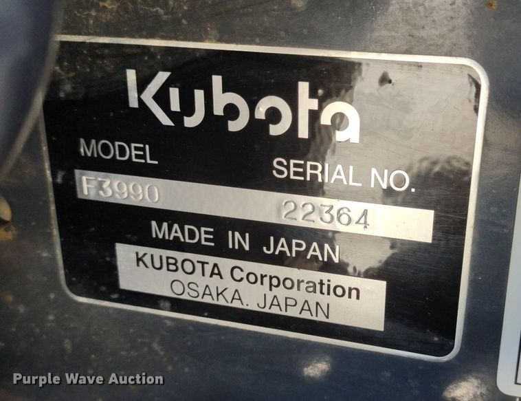 image for item LL9166 2020 Kubota F3990  lawn mower