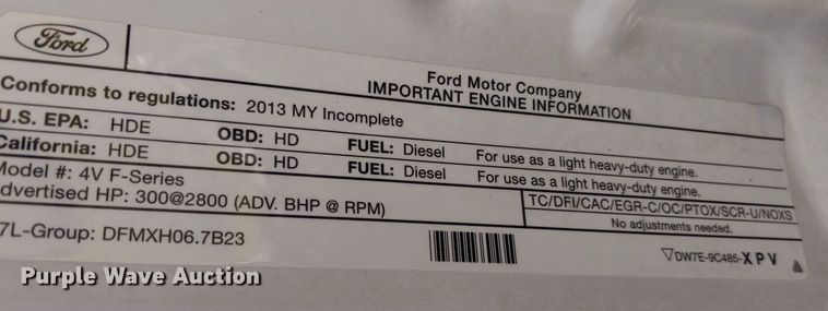 image for item LL9220 2013 Ford F450 Super Duty  Crew Cab truck cab and chassis