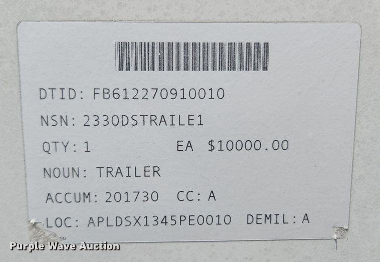 image for item LX9646 2006 K-Z Jag  jobsite trailer