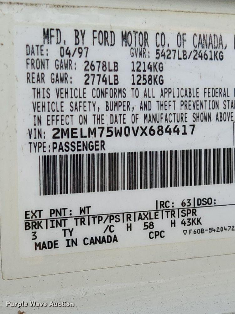 image for item LX9649 1997 Mercury Grand Marquis LS