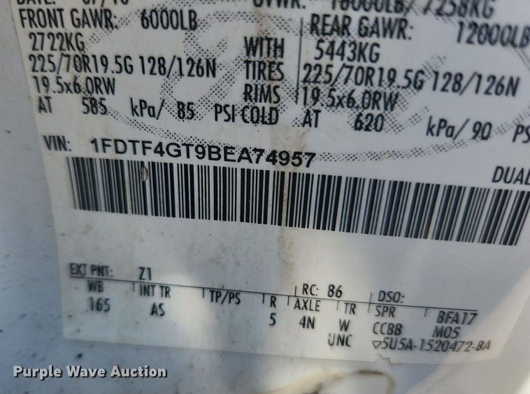 image for item LX9701 2011 Ford F450 Super Duty XL  utility / service truck