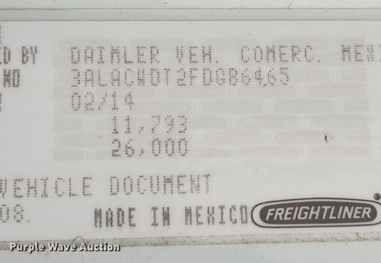 image for item LX9717 2015 Freightliner Business Class M2  box truck