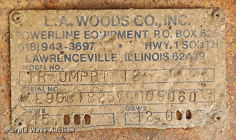 image for item LX9723 1998 LA Woods TR UMPR1 12  pole trailer