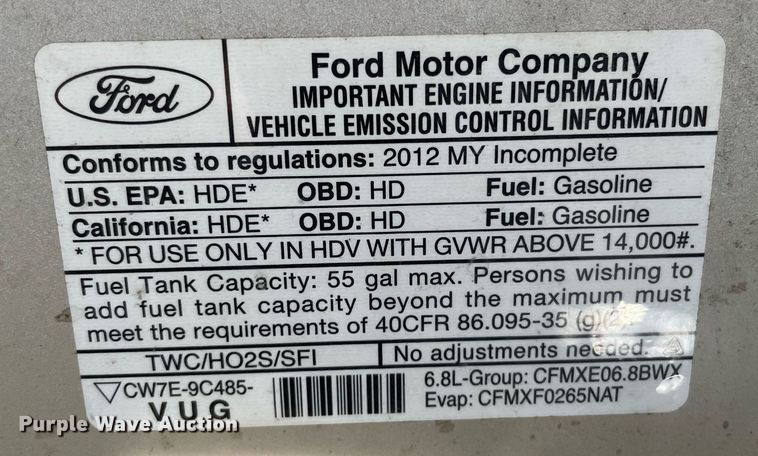 image for item LY9792 2012 Ford E450 Super Duty  shuttle bus