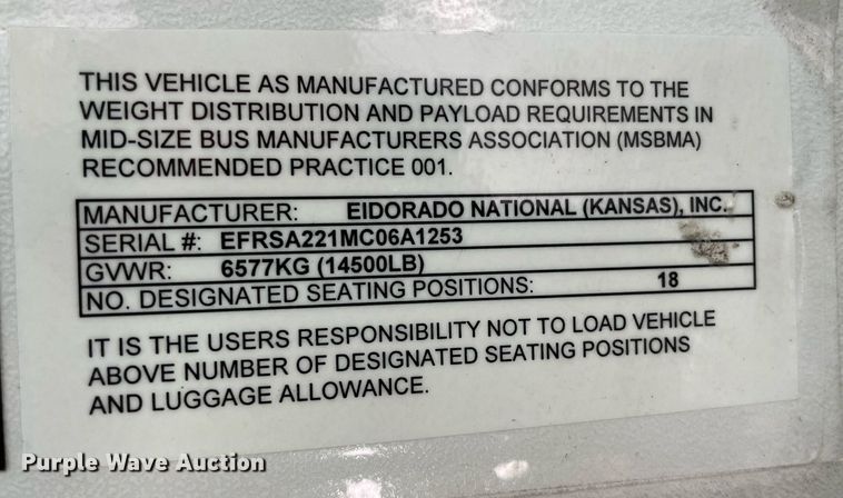 image for item LY9792 2012 Ford E450 Super Duty  shuttle bus