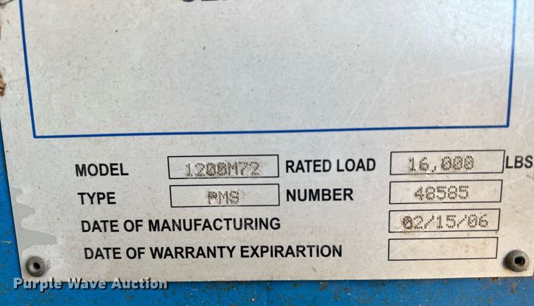 image for item MG9027 2006 Sefac 1200M72  four post automotive lift