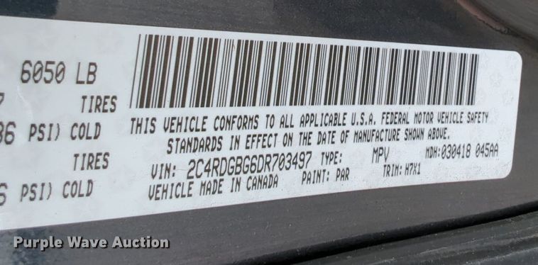image for item MO9014 2013 Dodge Grand Caravan  van