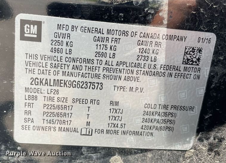 image for item MS9789 2016 GMC Terrain  SUV