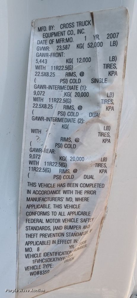 image for item MX9307 2007 Freightliner Business Class M2  flatbed truck