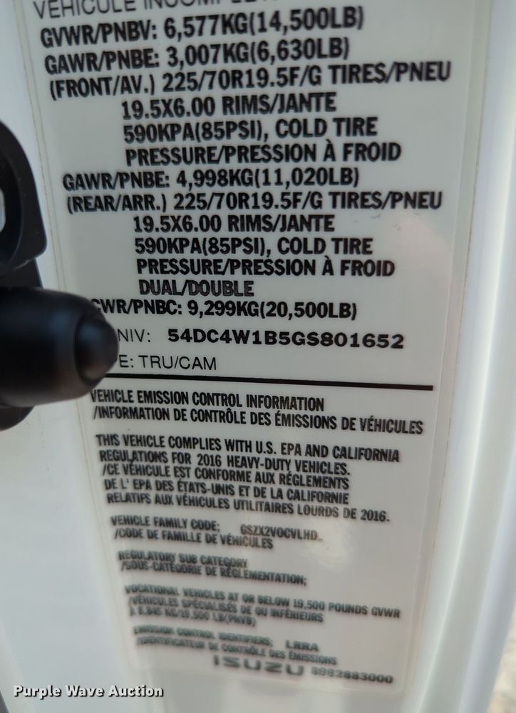 image for item MX9323 2016 Isuzu NPR HD  landscaping truck