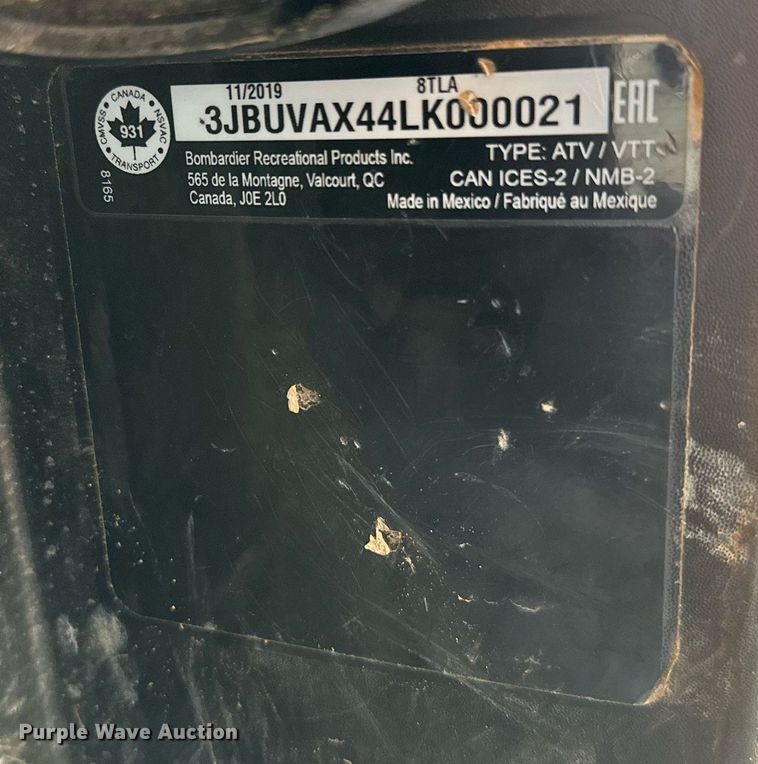 image for item OG9043 2020 Can-Am Defender Limited  utility vehicle