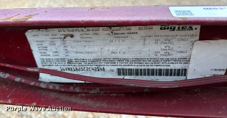 image for item OG9078 2012 Big Tex 50LA  utility trailer