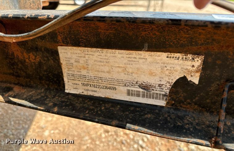 image for item OG9080 2013 Big Tex 12PI-16BK  utility trailer