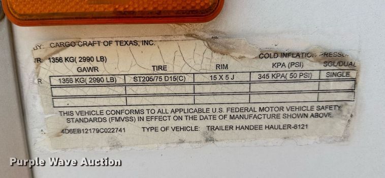 image for item OG9083 2009 Cargo Craft of Texas  enclosed cargo trailer