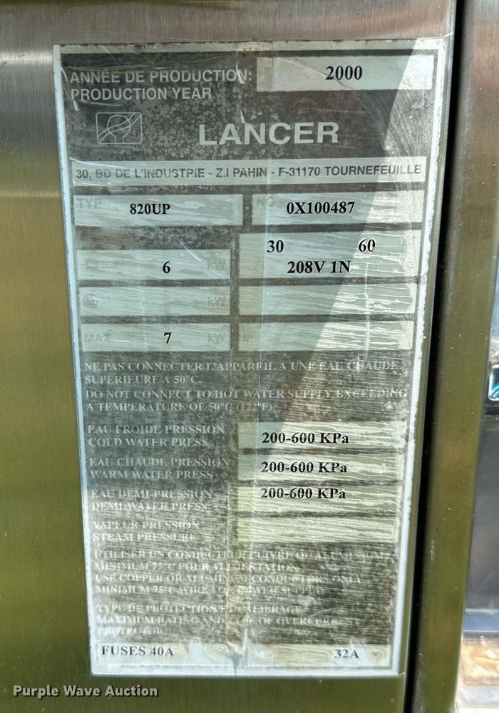 image for item OG9126 2000 Lancer 820UP  laboratory washer