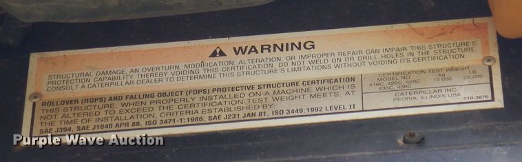 image for item AF9671 2000 Caterpillar 416C  backhoe