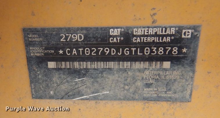 image for item AF9677 2017 Caterpillar 279D  tracked skid steer loader