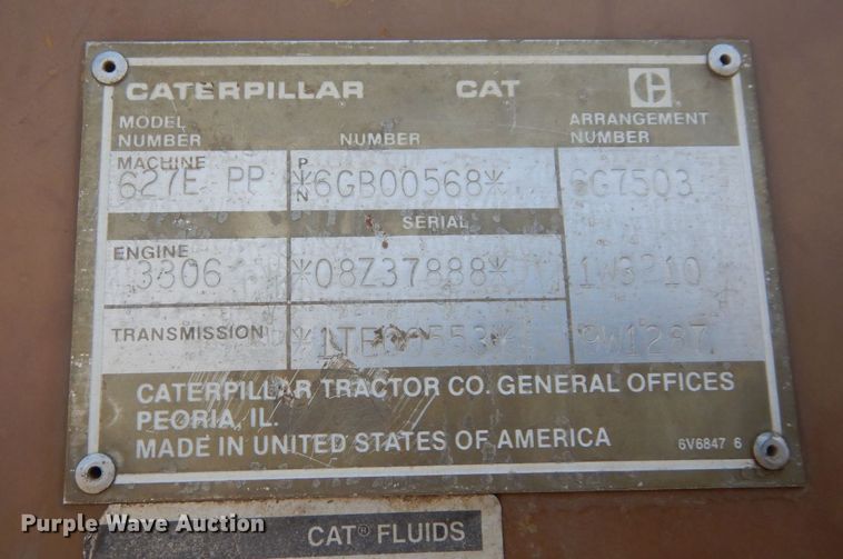 image for item AF9683 1987 Caterpillar 627E  conventional scraper