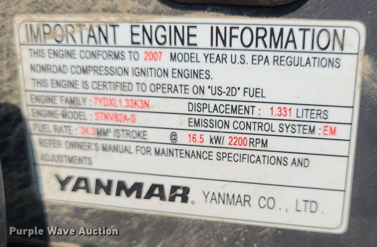 image for item DK1928 2007 Kobelco SK27SR3  mini excavator