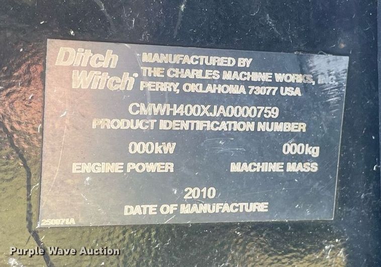 image for item DL3773 2010 Ditch Witch 410SX  cable plow