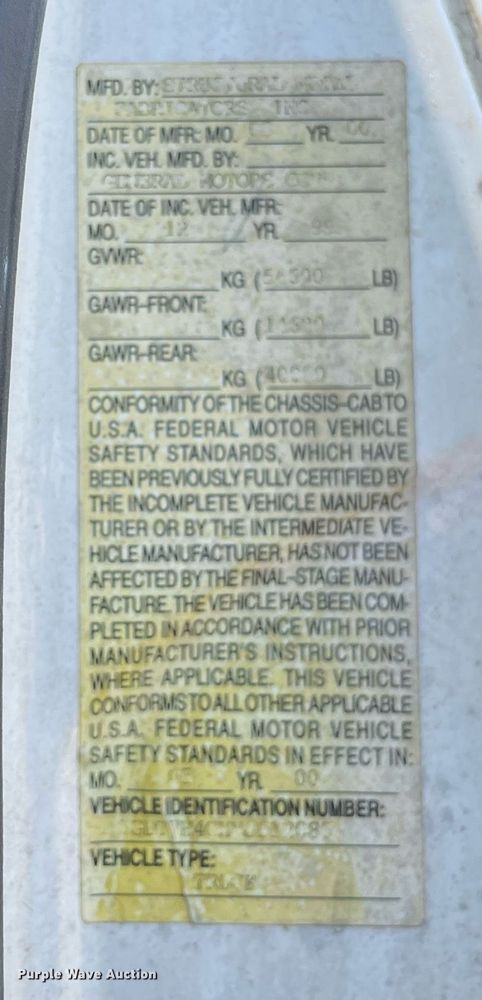 image for item DL3778 2000 GMC C8500  reel truck