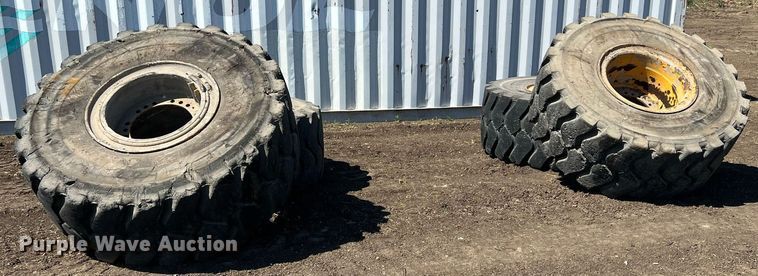 image for item DN3033 (4) 23.5R25 wheels and tires