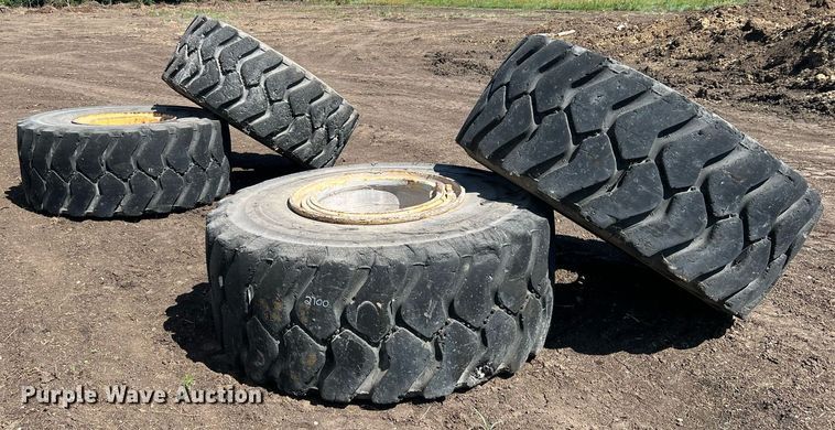 image for item DN3033 (4) 23.5R25 wheels and tires