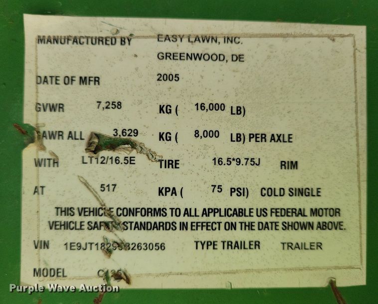 image for item DN3995 2005 Easy Lawn C125  hydroseeder