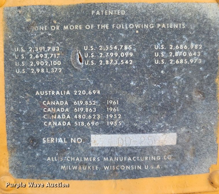 image for item DO3665 Allis Chalmers DD  rigid frame motor grader