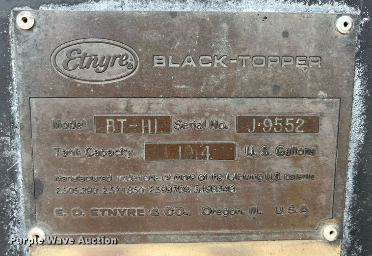 image for item DP0510 Etynre Black-Topper BT-HL  oil distributor tank bed