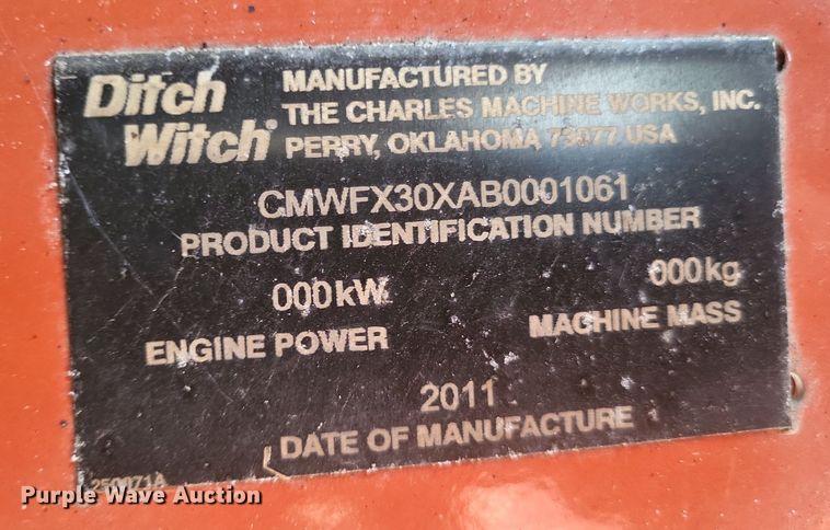 image for item DP5175 2011 Ditch Witch FX30  vacuum excavator