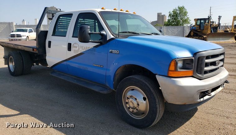 image for item DP8016 2001 Ford F550 Super Duty  Crew Cab flatbed truck