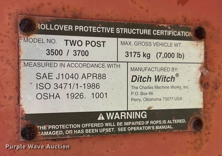 image for item DQ2088 Ditch Witch 3700  trencher