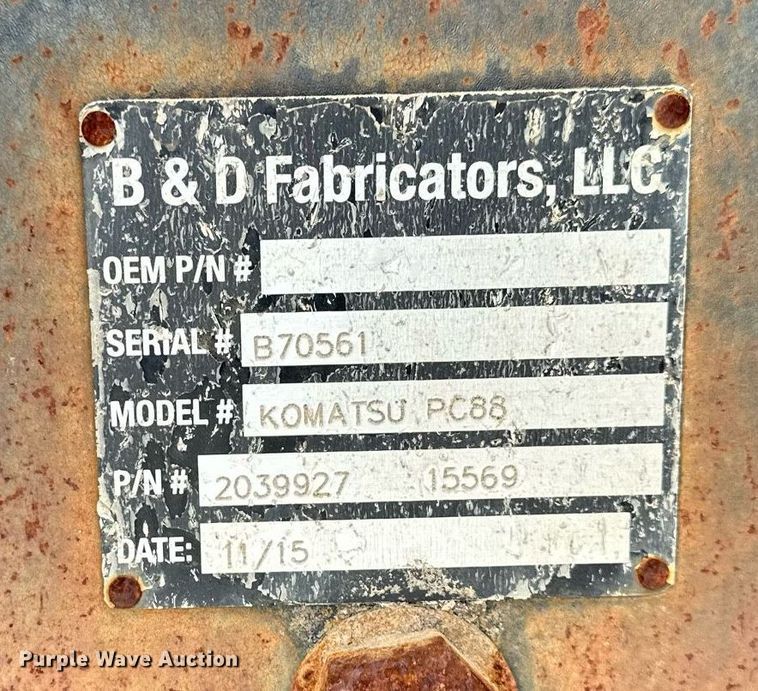 image for item DS6436 2015 Remu L85  52" W excavator screening bucket