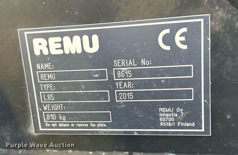 image for item DS6436 2015 Remu L85  52" W excavator screening bucket