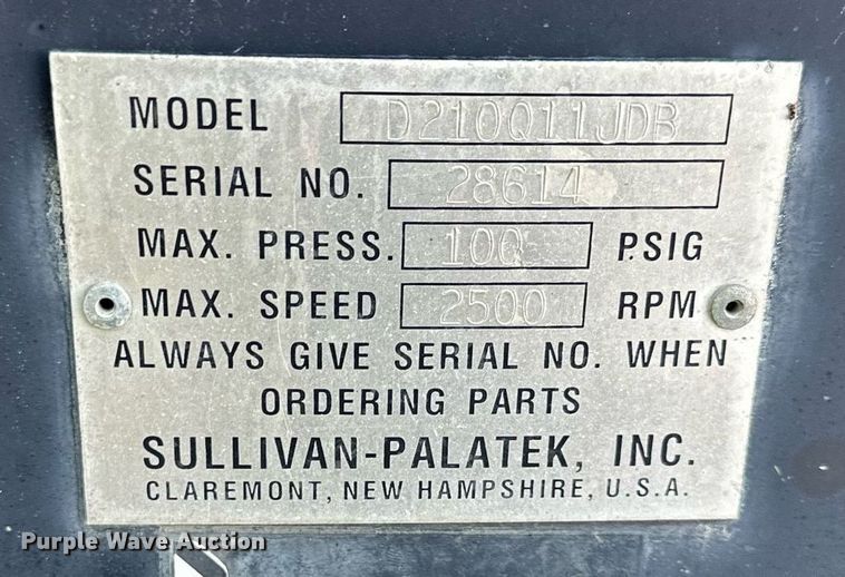 image for item DS6444 Sullivan D210Q11JDB  air compressor