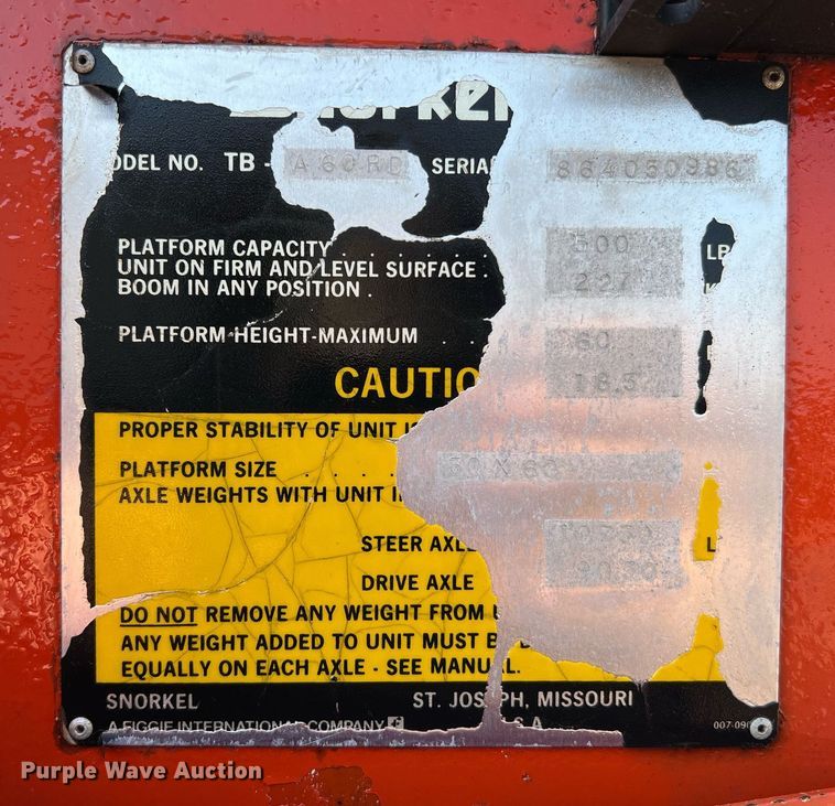 image for item II9134 Snorkelift TB-A60RD  boom lift