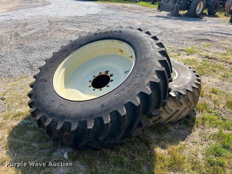 image for item II9140 (2) Goodyear Dyna Torque Radial 20.8R42 tires and wheels