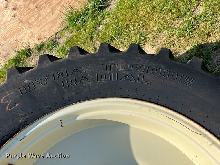 image for item II9140 (2) Goodyear Dyna Torque Radial 20.8R42 tires and wheels