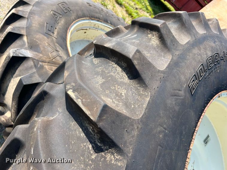 image for item II9140 (2) Goodyear Dyna Torque Radial 20.8R42 tires and wheels