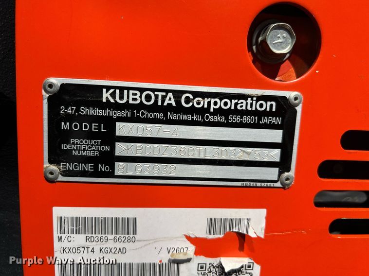image for item II9141 2019 Kubota KX057-4  mini excavator