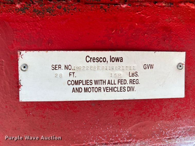 image for item II9143 1982 R&B  livestock trailer