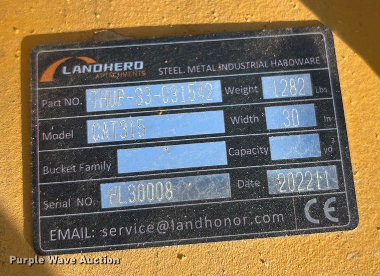 image for item II9185 2022 Landhero CAT315  excavator thumb